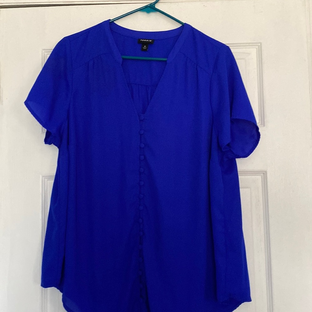 Super vibrant blue dress top
